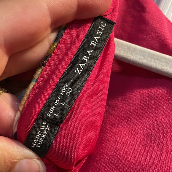 Zara Tropical Floral Fitted Midi Dress L - Picture 9 of 9